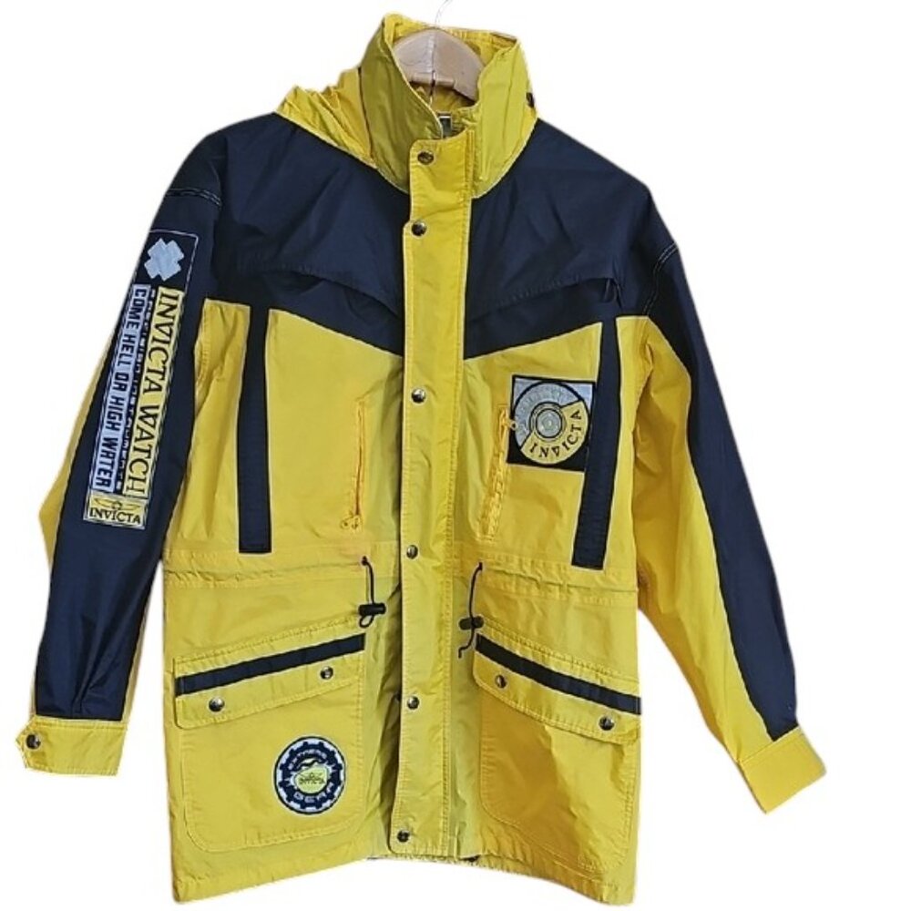 Vintage Invvicta Extreme Gear Rain Jacket Sailing zipper hood in collar
